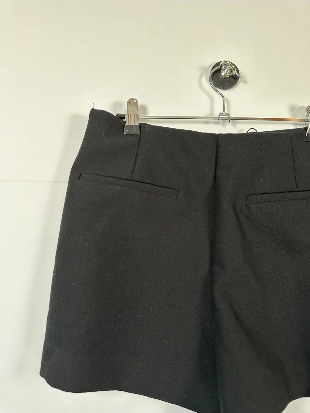 Zara High Rise Tailored Black Wrap Mini Skort Size Large - Picture 5 of 7